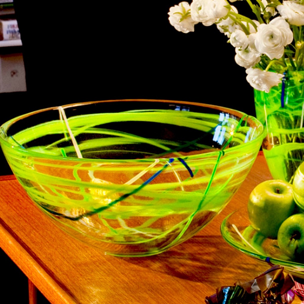 Kosta Boda large green bowl